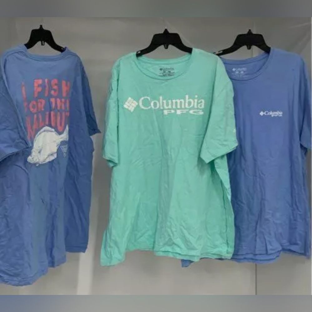 Columbia Sportswear Men's Blue Green 3PCS T-shirts Lot Size 2X Pre-owned Excelle